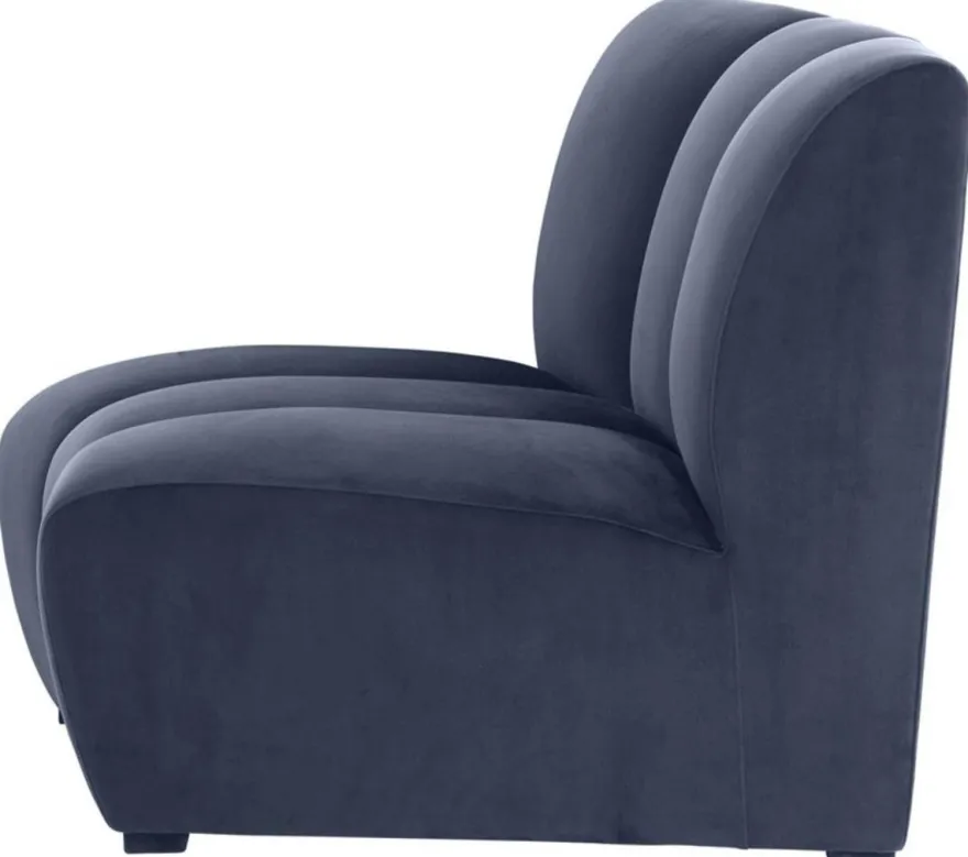 Casa Padrino Luxus Samt Couch Mitternachtsblau 109 x 95 x H. 83,5 cm - Gebogenes & Erweiterbares Luxus Wohnzimmer Sofa