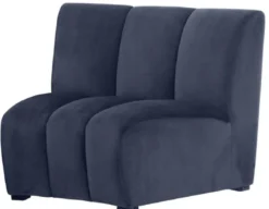 Casa Padrino Luxus Samt Couch Mitternachtsblau 109 x 95 x H. 83,5 cm - Gebogenes & Erweiterbares Luxus Wohnzimmer Sofa