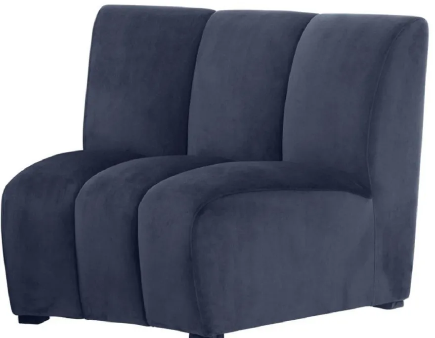 Casa Padrino Luxus Samt Couch Mitternachtsblau 109 x 95 x H. 83,5 cm - Gebogenes & Erweiterbares Luxus Wohnzimmer Sofa