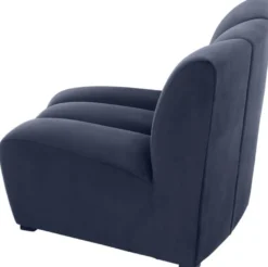 Casa Padrino Luxus Samt Couch Mitternachtsblau 109 x 95 x H. 83,5 cm - Gebogenes & Erweiterbares Luxus Wohnzimmer Sofa
