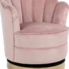 Casa Padrino Luxus Samt Drehsessel Rosa / Gold 81,5 x 76 x H. 79 cm - Moderner Wohnzimmer Sessel - Luxus Wohnzimmer Möbel