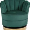 Casa Padrino Luxus Samt Drehsessel Grün / Gold 81,5 x 76 x H. 79 cm - Moderner Wohnzimmer Sessel - Luxus Wohnzimmer Möbel