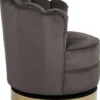 Casa Padrino Luxus Samt Drehsessel Grau / Gold 81,5 x 76 x H. 79 cm - Moderner Wohnzimmer Sessel - Luxus Wohnzimmer Möbel