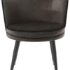 Casa Padrino Luxus Samt Esszimmerstuhl mit Armlehnen Dunkelgrau / Schwarz / Messingfarben 62 x 62 x H. 76 cm - Drehbarer Küchenstuhl - Drehstuhl - Vintage Retro Stuhl - Esszimmermöbel