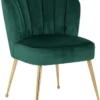 Casa Padrino Luxus Samt Esszimmer Stuhl Grün / Gold 66 x 64 x H. 86 cm - Küchenstuhl mit Samtsoff - Esszimmer Möbel - Küchen Möbel - Luxus Möbel