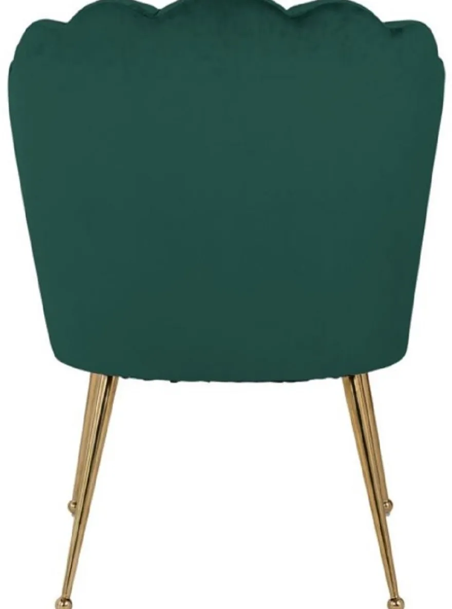 Casa Padrino Luxus Samt Esszimmer Stuhl Grün / Gold 66 x 64 x H. 86 cm - Küchenstuhl mit Samtsoff - Esszimmer Möbel - Küchen Möbel - Luxus Möbel