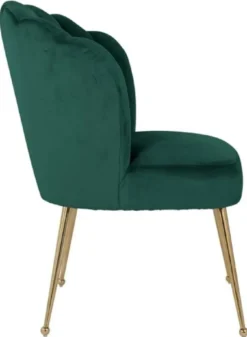 Casa Padrino Luxus Samt Esszimmer Stuhl Grün / Gold 66 x 64 x H. 86 cm - Küchenstuhl mit Samtsoff - Esszimmer Möbel - Küchen Möbel - Luxus Möbel