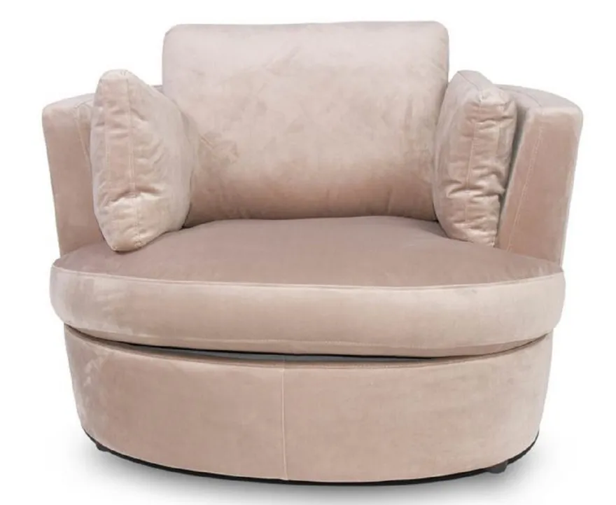 Casa Padrino Luxus Samt Sessel Champagnerfarben 101 x 94 x H. 78 cm - Wohnzimmer Sessel - Luxus Wohnzimmer Möbel