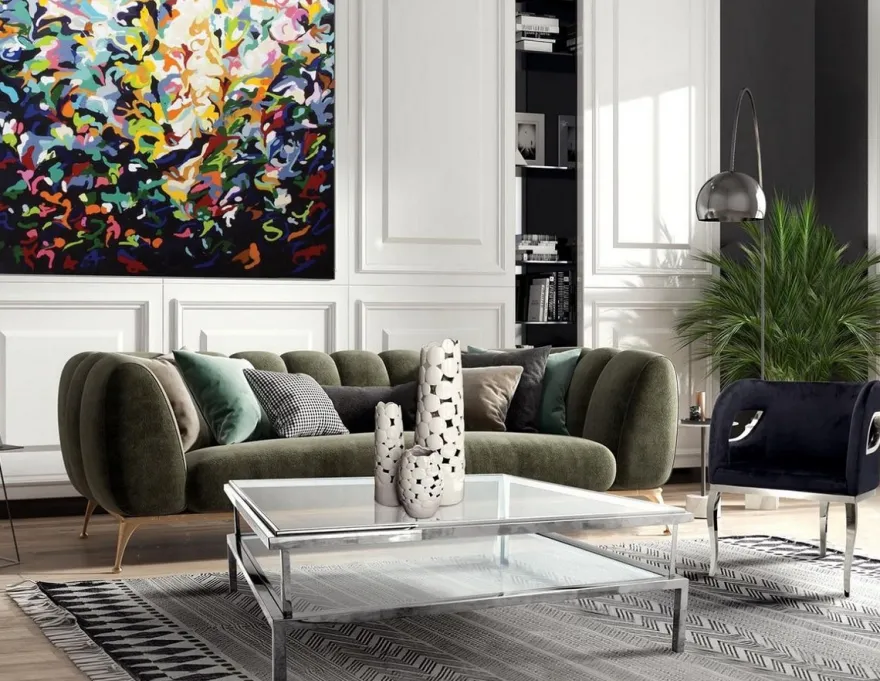 Casa Padrino Luxus Samt Sessel Schwarz / Silber 78 x 55 x H. 59 cm - Wohnzimmer Sessel - Hotel Sessel - Wohnzimmer Möbel - Luxus Möbel - Wohnzimmer Einrichtung - Luxus Einrichtung - Möbel Luxus