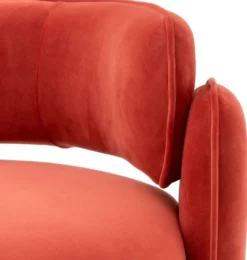 Casa Padrino Luxus Samt Sessel Orange 80 x 71 x H. 68,5 cm - Wohnzimmer Sessel - Hotel Sessel - Wohnzimmer Möbel - Luxus Möbel - Wohnzimmer Einrichtung - Luxus Einrichtung - Möbel Luxus