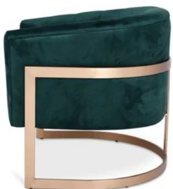 Casa Padrino Luxus Samt Sessel Dunkelgrün / Kupfer 70 x 66 x H. 68 cm - Designer Wohnzimmermöbel