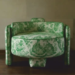 Casa Padrino Luxus Samt Sessel Weiß / Grün 96 cm - Wohnzimmer Sessel - Hotel Sessel - Wohnzimmer Möbel - Hotel Möbel - Luxus Möbel