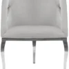 Casa Padrino Luxus Samt Sessel Grau / Silber 78 x 55 x H. 59 cm - Wohnzimmer Sessel - Hotel Sessel - Wohnzimmer Möbel - Luxus Möbel - Wohnzimmer Einrichtung - Luxus Einrichtung - Möbel Luxus