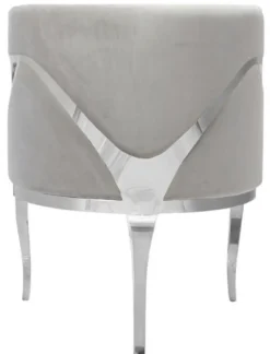 Casa Padrino Luxus Samt Sessel Grau / Silber 78 x 55 x H. 59 cm - Wohnzimmer Sessel - Hotel Sessel - Wohnzimmer Möbel - Luxus Möbel - Wohnzimmer Einrichtung - Luxus Einrichtung - Möbel Luxus