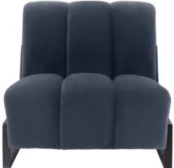 Casa Padrino Luxus Samt Sessel Mitternachtsblau / Schwarz 83,5 x 90 x H. 83,5 cm - Wohnzimmer Sessel - Hotel Sessel - Luxus Möbel