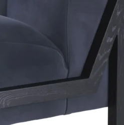 Casa Padrino Luxus Samt Sessel Mitternachtsblau / Schwarz 83,5 x 90 x H. 83,5 cm - Wohnzimmer Sessel - Hotel Sessel - Luxus Möbel