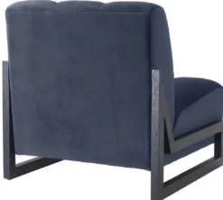 Casa Padrino Luxus Samt Sessel Mitternachtsblau / Schwarz 83,5 x 90 x H. 83,5 cm - Wohnzimmer Sessel - Hotel Sessel - Luxus Möbel