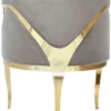 Casa Padrino Luxus Samt Sessel Grau / Gold 78 x 55 x H. 59 cm - Wohnzimmer Sessel - Hotel Sessel - Wohnzimmer Möbel - Luxus Möbel - Wohnzimmer Einrichtung - Luxus Einrichtung - Möbel Luxus