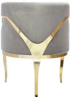 Casa Padrino Luxus Samt Sessel Grau / Gold 78 x 55 x H. 59 cm - Wohnzimmer Sessel - Hotel Sessel - Wohnzimmer Möbel - Luxus Möbel - Wohnzimmer Einrichtung - Luxus Einrichtung - Möbel Luxus