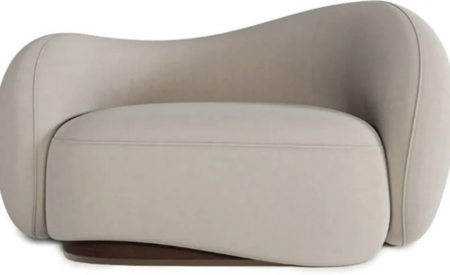 Casa Padrino Luxus Samt Sessel rechte Seite Grau / Dunkelbraun / Messing 110 x 105 x H. 78 cm - Wohnzimmer Sessel - Hotel Sessel - Wohnzimmer Möbel - Hotel Möbel - Luxus Möbel