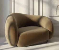 Casa Padrino Luxus Samt Sessel linke Seite Braun / Dunkelbraun 110 x 105 x H. 78 cm - Wohnzimmer Sessel - Hotel Sessel - Wohnzimmer Möbel - Hotel Möbel - Luxus Möbel