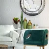 Casa Padrino Luxus Samt Sessel Grün / Gold 78 x 55 x H. 59 cm - Wohnzimmer Sessel - Hotel Sessel - Wohnzimmer Möbel - Luxus Möbel - Wohnzimmer Einrichtung - Luxus Einrichtung - Möbel Luxus