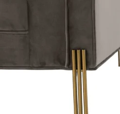 Casa Padrino Luxus Samt Sessel mit 2 Kissen Grau / Messingfarben 104 x 95 x H. 68 cm - Luxus Wohnzimmer Möbel