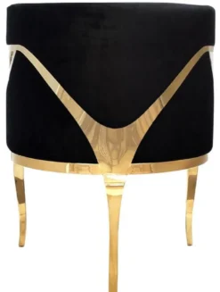 Casa Padrino Luxus Samt Sessel Schwarz / Gold 78 x 55 x H. 59 cm - Wohnzimmer Sessel - Hotel Sessel - Wohnzimmer Möbel - Luxus Möbel - Wohnzimmer Einrichtung - Luxus Einrichtung - Möbel Luxus