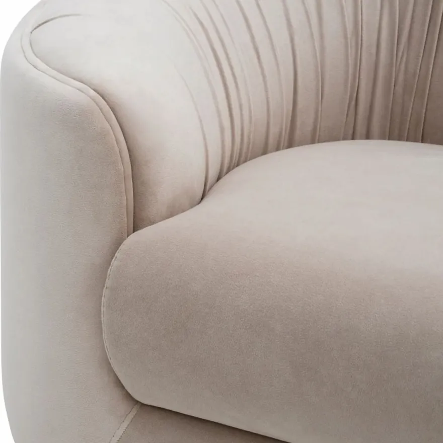 Casa Padrino Luxus Samt Sofa Creme / Schwarz 241 cm - Wohnzimmer & Hotel Möbel