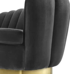 Casa Padrino Luxus Samt Sofa Dunkelgrau / Messingfarben 225 x 90 x H. 80 cm - Wohnzimmer Sofa - Luxus Qualität