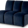 Casa Padrino Luxus Samt Sofa Element Mitternachtsblau / Schwarz 108,5 x 94,5 x H. 83 cm - Erweiterbares Wohnzimmer Sofa - Wohnzimmer Möbel - Luxus Möbel