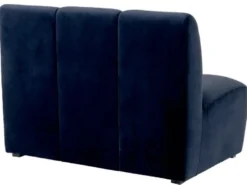 Casa Padrino Luxus Samt Sofa Element Mitternachtsblau / Schwarz 108,5 x 94,5 x H. 83 cm - Erweiterbares Wohnzimmer Sofa - Wohnzimmer Möbel - Luxus Möbel