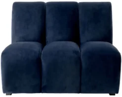 Casa Padrino Luxus Samt Sofa Element Mitternachtsblau / Schwarz 108,5 x 94,5 x H. 83 cm - Erweiterbares Wohnzimmer Sofa - Wohnzimmer Möbel - Luxus Möbel