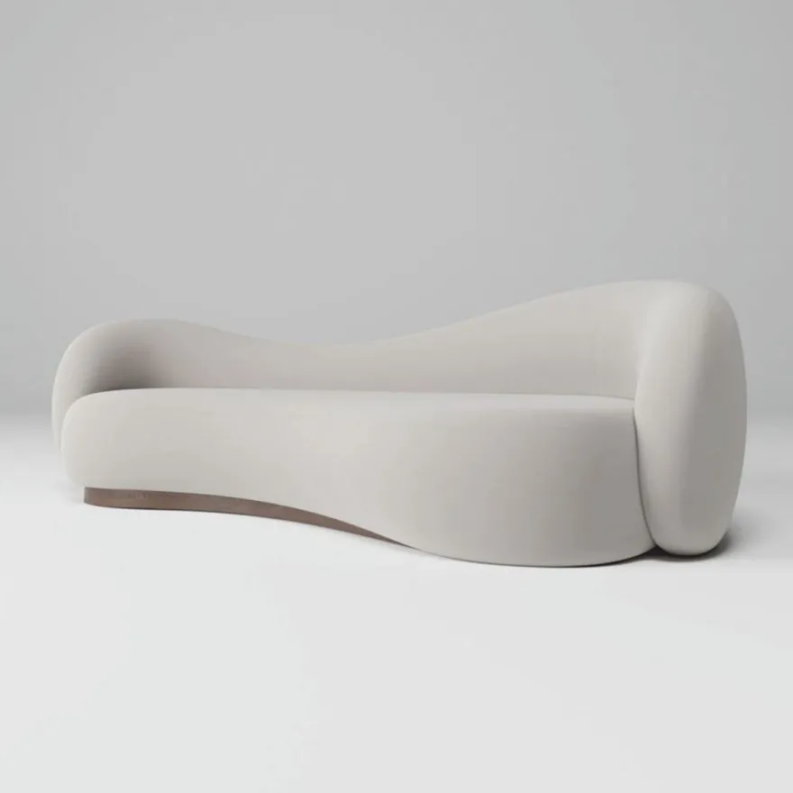 Casa Padrino Luxus Samt Sofa Grau / Braun 280 cm - Wohnzimmer & Hotel Möbel