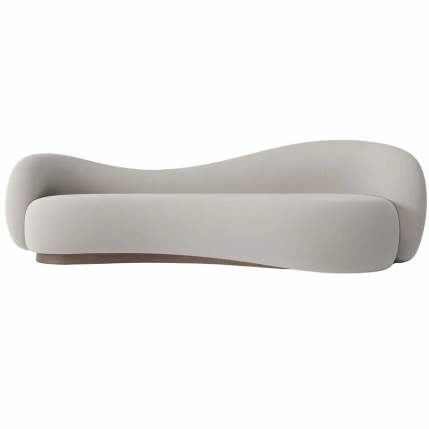 Casa Padrino Luxus Samt Sofa Grau / Braun 280 cm - Wohnzimmer & Hotel Möbel