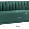 Casa Padrino Luxus Samt Sofa Grün 230 x 95 x H. 84 cm - Wohnzimmer Sofa - Wohnzimmer Möbel - Luxus Möbel - Wohnzimmer Einrichtung - Luxus Einrichtung - Luxus Qualität