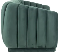 Casa Padrino Luxus Samt Sofa Grün 230 x 95 x H. 84 cm - Wohnzimmer Sofa - Wohnzimmer Möbel - Luxus Möbel - Wohnzimmer Einrichtung - Luxus Einrichtung - Luxus Qualität