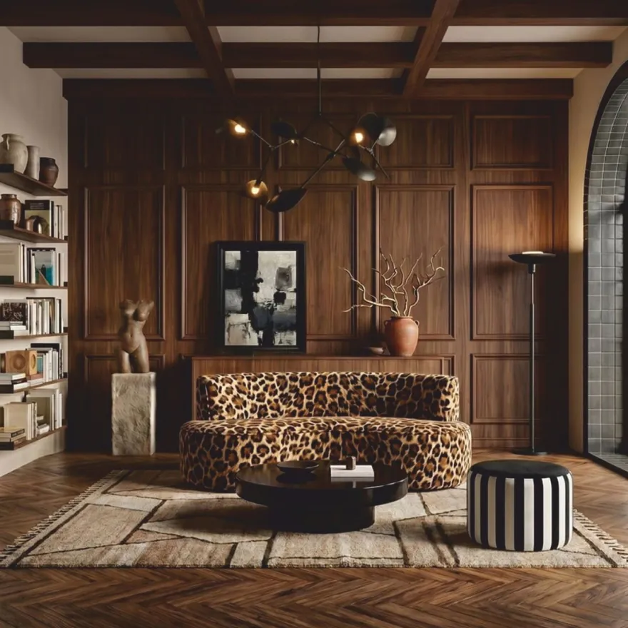 Casa Padrino Luxus Samt Sofa mit Leoparden Design 180 cm - Wohnzimmer & Hotel Möbel