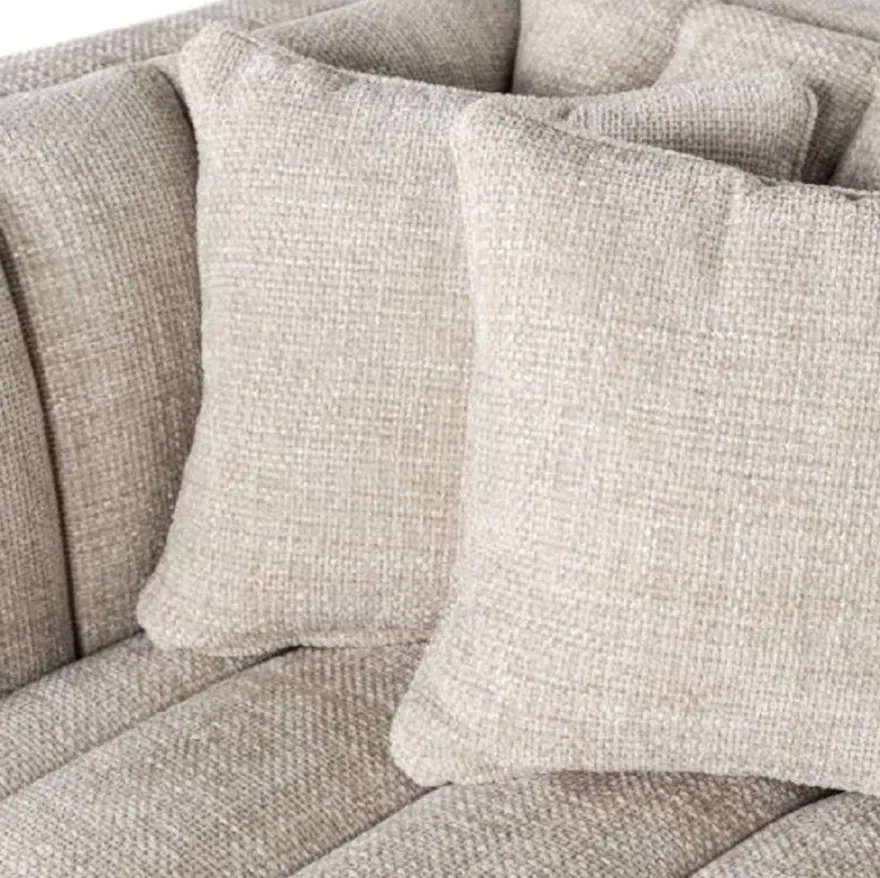 Casa Padrino Luxus Samt Sofa Naturfarben / Schwarz 255 x 91 x H. 77 cm - Wohnzimmer Sofa mit 4 Kissen - Wohnzimmer Möbel - Luxus Möbel - Wohnzimmer Einrichtung - Luxus Einrichtung - Luxus Qualität