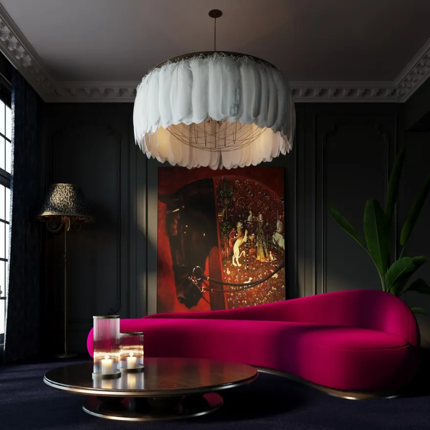 Casa Padrino Luxus Samt Sofa Rechte Seite Pink / Braun / Silber 280 cm - Wohnzimmer & Hotel Möbel