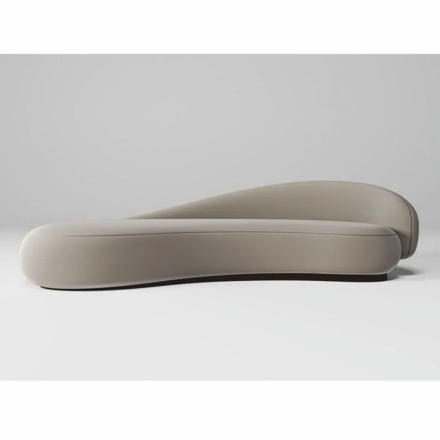 Casa Padrino Luxus Samt Sofa Rechte Seite Grau / Dunkelbraun 280 cm - Wohnzimmer & Hotel Möbel
