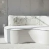 Casa Padrino Luxus Samt Sofa Weiß / Grün 180 cm - Gebogenes Wohnzimmer Sofa - Luxus Wohnzimmer Möbel - Hotel Möbel