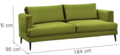 Casa Padrino Luxus Samt Sofa 184 x 90 x H. 76 cm - Verschiedene Farben - Modernes Wohnzimmer Sofa - Moderne Wohnzimmer Möbel
