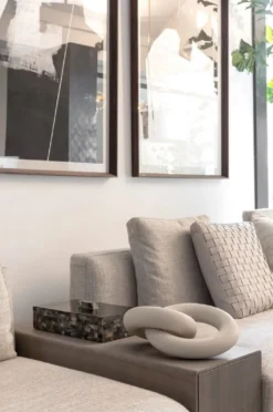 Casa Padrino Luxus Sandstein Deko Objekt Ringe Creme-Beige - Wohnzimmer Dekoration