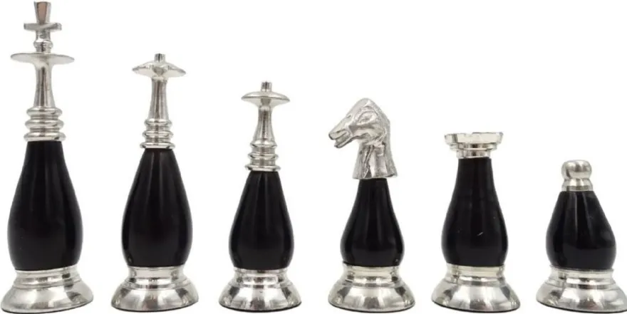 Casa Padrino Luxus Schach Set Braun / Beige / Silber / Gold 40 x 40 cm - Zusammenklappbares Holz Schachspiel - Holz Schachbrett mit Messing Schachfiguren - Luxus Deko Accessoires