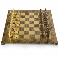 Casa Padrino Luxus Schach Set Gold / Braun / Bronze 54 x 54 cm - Griechisches Schachspiel