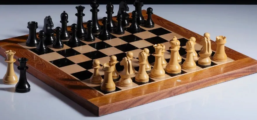Casa Padrino Luxus Schach Set 50 x 50 cm - Holz Schachspiel - Schachbrett mit Schachfiguren