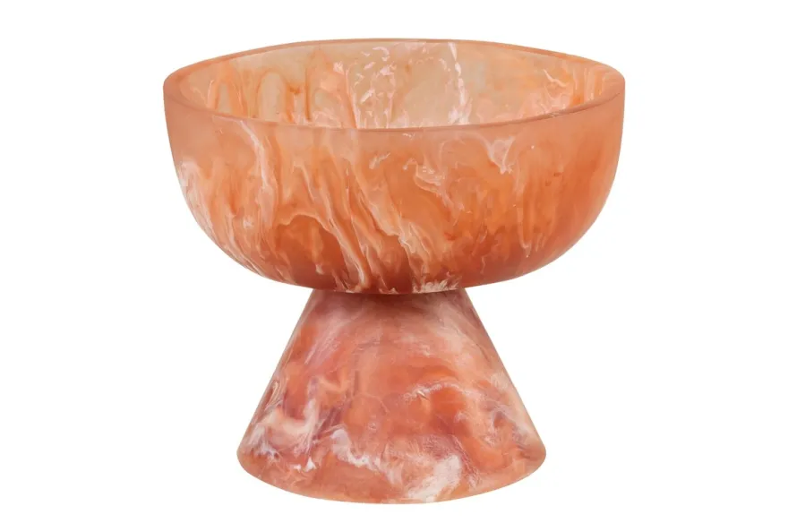 Casa Padrino Luxus Schale Beige / Weinrot Ø 16 x H. 13,5 cm - Kleine Deko Schale aus transluzentem Kunstharz in Rubinrot und Creme - Luxus Deko Accessoires