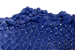 Casa Padrino Luxus Schale Blau Ø 32 x H. 10 cm - Runde Deko Schale aus hochwertiger Keramik - Luxus Deko Accessoires