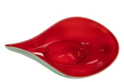 Casa Padrino Luxus Schale Blau / Rot 51 x 28 x H. 30 cm - Hohe organisch geformte Schale Drop aus Steingut - Luxus Deko Accessoires